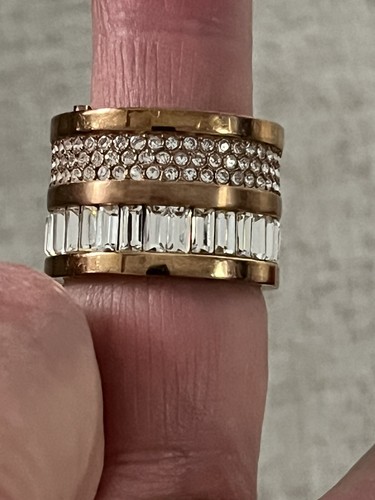 Anello Michael Kors Brilliance Pave Baguette Barile Oro