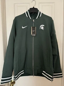 Nike Men Large Michigan State Spartans Full-Zip Varsity Bomber Jacket DZ9080-397 - Picture 1 of 15