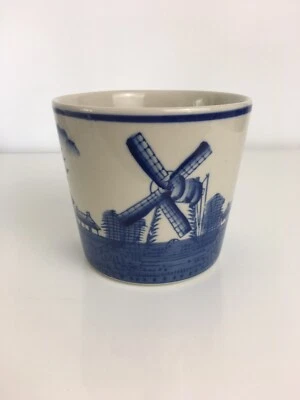 old vintage delft vase flower pot Planter Windmill Holland - Image 1 of 4
