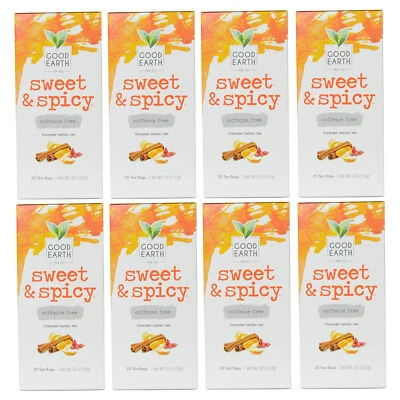 Good Earth 25 茶包甜辛辣不含咖啡因草药茶 (8 包) — 第 1/4 张图片