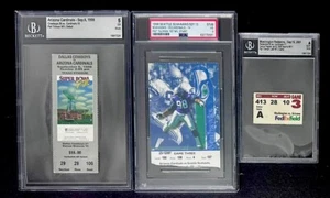 Lot (3) 1998 PAT TILLMAN 1st NFL Game, Start, Last Game TICKETS BVG PSA GRADED - Picture 1 of 8