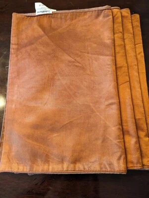 Crate&Barrel Lotus Copper Cloth Rectangular Fall Placemats 18" x 14" Set Of 4 - Image 1 of 4
