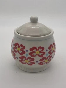 The Pioneer Woman Ceramic Red & Yellow Floral Round Sugar Bowl w/ Lid - Picture 1 of 5