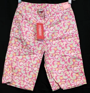 NWT 2006 Gymboree Palm Springs Pink Paisley Bermuda Shorts Flowers sz 7 - Picture 1 of 8