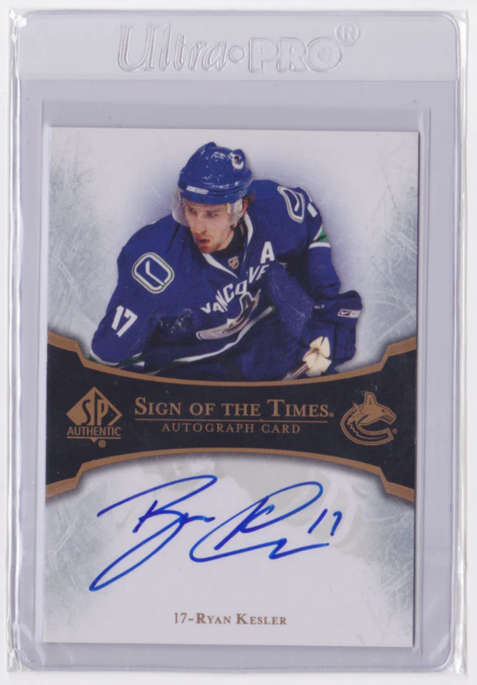 2007-08 UD SP AUTHENTIC SIGN OF THE TIMES RYAN KESLER #ST-KE VANCOUVER CANUCKS - Image 1 of 2
