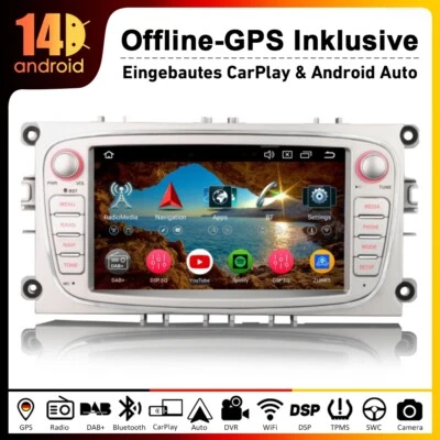 7"Android 14 Autoradio Carplay GPS Navi DSP Ford Mondeo Focus S-Max C-Max Galaxy - Bild 1 von 4