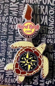 2023 HARD ROCK CAFE MYRTLE BEACH GLOW IN THE DARK SEA TURTLE GUITAR LE PIN - Picture 1 of 2