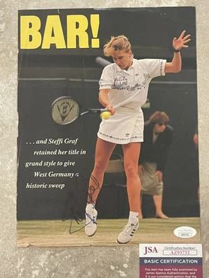 Revista autografada de tênis Steffi Graf, página - JSA - Imagem 1 de 4