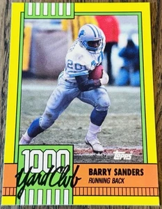 1990 Topps #3 Barry Sanders 1000 Yard Club Card - Detroit Lions HOF - Picture 1 of 2
