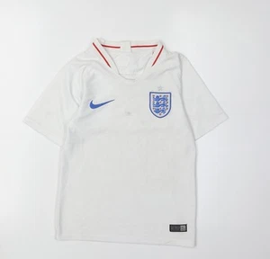Nike Boys White Football Jersey, Size 2XS, Breathable, V-Neck - Picture 1 of 12