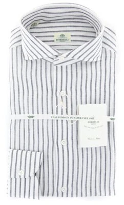 Camicia Bianca A Righe Borrelli - Slim - (2018022113) - Immagine 1 di 4