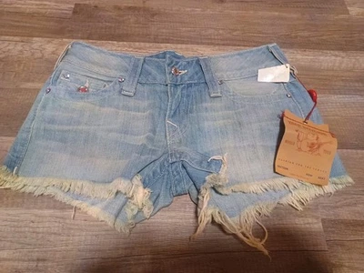 Nuevo Nuevo Con Etiquetas True Religion Kiera Cristales de Swarovski Denim Pantalones Cortos Para Mujer 27 Foto 1 de 4