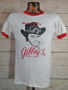 Rare Vtg Mickey Gilley Gilley's Bar Ringer T-Shirt Mens M 80s USA Screen Star - Picture 1 of 16