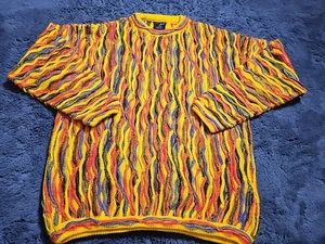Vintage Bergati 3D Knit Sweater Mens Size 2XL (Coogi Style) Multi Color Pullover - Picture 1 of 17