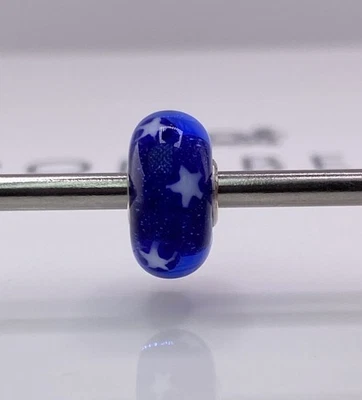 Cuenta de vidrio Trollbeads noche estrellada nueva retirada rara Foto 1 de 4