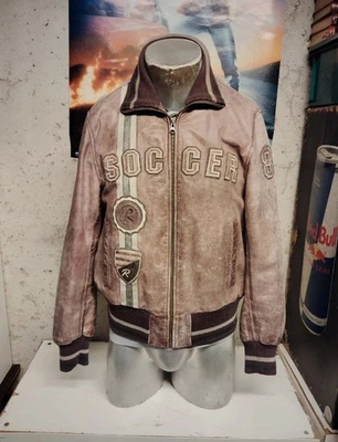 Veste Blouson Teddy Cuir Redskins Vintage Clothing Modèle Soccer 84 Taille M - Photo 1/4