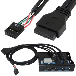 3.5inch USB 3.0 2.0 19/9PIN Floppy Drive Bay 4-Hub Front Panel for Desktop PC AU - Afbeelding 1 van 9