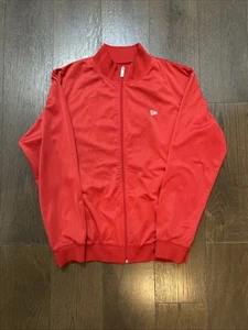 New Era Embroidered 59FIFTY Fitted Big Logo Red & White Mens Jacket Size Large - Picture 1 of 7