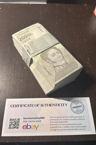 Venezuela 200 mil Million Series Bolivar Soberano 2020 UNC qty 250 BUNDLE COA - Picture 1 of 3