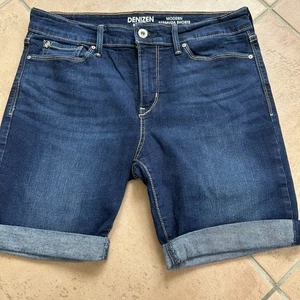 Denizen By Levi’s Dark Wash Mid Rise Denim Bermuda Shorts W30 Uk 12 Summer - Picture 1 of 12