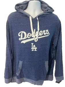MLB LA Dodgers Distressed Relaxed Hoodie Sweatshirt Pockets Size Large - Picture 1 of 8