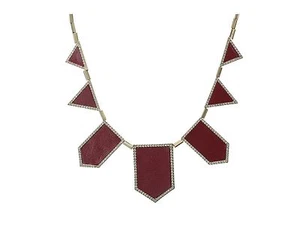 NEW HOUSE OF HARLOW 1960 GOLD PLATED PAVE 5 STATION CRAN LEATHER CHOKER NECKLACE - Picture 1 of 4