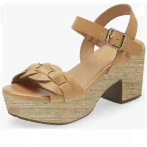 YDN Women Platform Open Toe Sandals Ankle Strap Chunky High Heels Brown Shoes - Picture 1 of 8