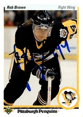 Rob Brown - Signed 1990-91 Upper Deck Card #142 - Image 1 of 2