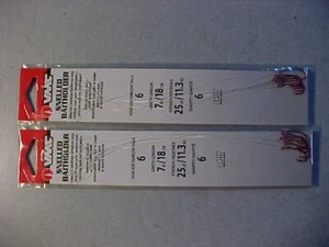 2 PACKS 12 RED VMC Snelled Baitholder 6 Pack 25 lb 7" Bronze #6 Hooks - Picture 1 of 4