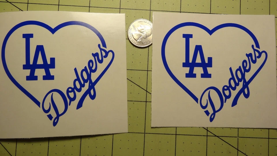 LA Dodgers 2X  3 1/2 inch car decal   - Image 1 of 1