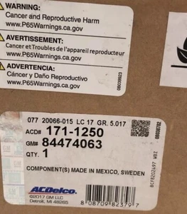 GM 84474063 Brake Pad Kit Rear Disc ACDelco 171-1250 - Picture 1 of 2
