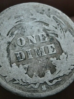 Серебряная монета номиналом 10 центов 1896 S с изображением Барбера - Сан-Франциско, AG/Good Details - Изображение 1 из 4