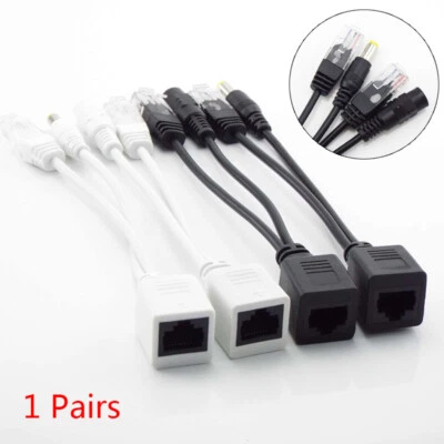 12V POE Splitter Power Over Ethernet Adapter Cable RJ45 Injector Kit IP Camera - Image 1 of 4