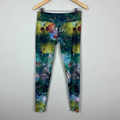 Onzie Leggings Womens Medium Large Charlie Colorful Floral Nature Galaxy Print - Image 1 of 4