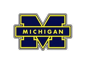 #0314 Michigan Wolverines Azul Marino Logo Colegio Adhesivo Impermeable Vinilo Calcomanía Coche - Imagen 1 de 1