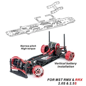 1:10 Drift Carbon Fiber Chassis and Battery Holder Kit For MST RMX2.0S/ RRX2.5S - Picture 1 of 14