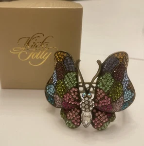 Bracciale Kirks Folly Multicolore Cristallo Farfalla Grande Cerniera Nuovo con Scatola - Foto 1 di 10