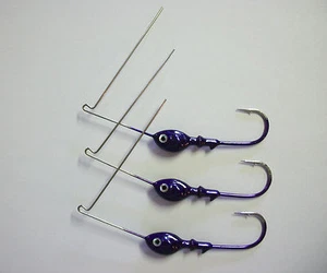 3 SPINNERBAIT HEADS 1/4 oz. PURPLE with PURPLE GLITTER - Picture 1 of 2