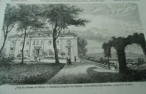 Gravure 1869 - Vue du Chateau de Ferney Ancienne propriété de Voltaire - Foto 1 di 1