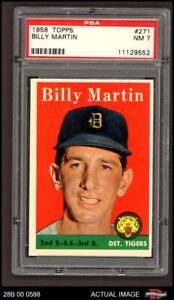 1958 Topps #271 Billy Martin Tigers PSA 7 - NM