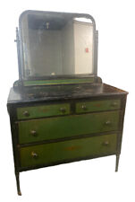 Simmons Metal Dresser With Mirror Industrial Art Deco Original Antique