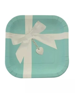 Blue Party Present Square Paper Plate 9” - Picture 1 of 1