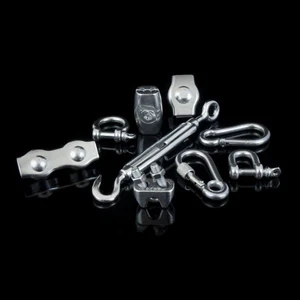 DRAHTSEIL EDELSTAHL Klemme Spannschloss Karabinerhaken Kausche Klemmring Schäkel - Bild 1 von 17