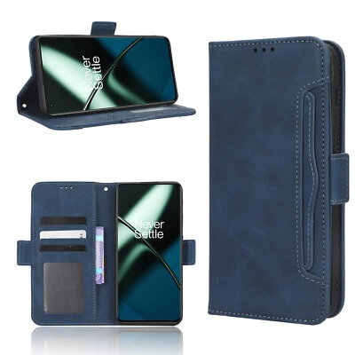 For OnePlus 12 / 11 Retro Flip Leather Card Holder Wallet Case+Screen Protector - Image 1 of 4