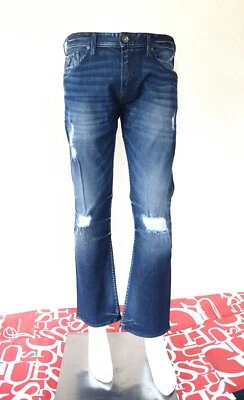 GUESS Men’s Regular Straight Destroyed Jeans – Blue / 32 - Image 1 of 4