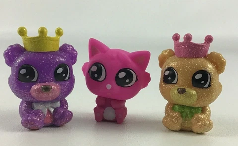 Tic Tac Toy XOXO Glitter Collection Friends Ginger Teddy Figures 3pc Lot Blip Cover