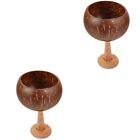 2Pcs Coconuts Shell Water Cup Cocktail Cup Wein Gobel Hawaiianer Cocktail Cup
