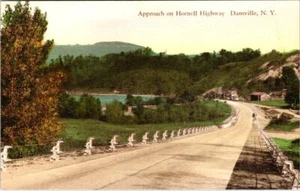 Dansville, NY New York  HORNELL HIGHWAY VILLAGE APPROACH  Hand Colored  Postcard - Picture 1 of 2