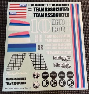 RC10 Clear Classic Decal Sheet Rerelease Boxart Authentic Team Associated - Image 1 of 2