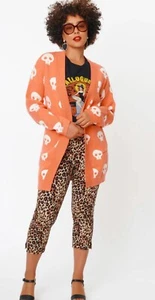 Einzigartige Vintage Halloween Totenkopf Strickjacke Einheitsgröße - Bild 1 von 1